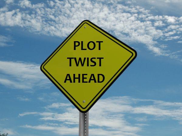 Un cartello con la scritta "Plot twist ahead"